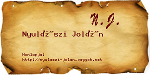 Nyulászi Jolán névjegykártya